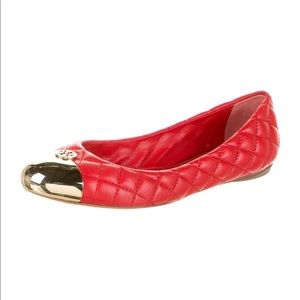 Tory Burch Red quilted leather flats SZ 8.5